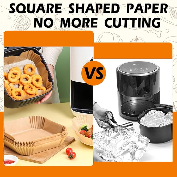 Air Fryer Liners 4QT for Chefman Air Fryer, Airfryer Liners Disposable 7.1 Inch Air Fryer Paper Liners for Instant Pot Vortex Plus 4QT Air Fryers, 150PCS