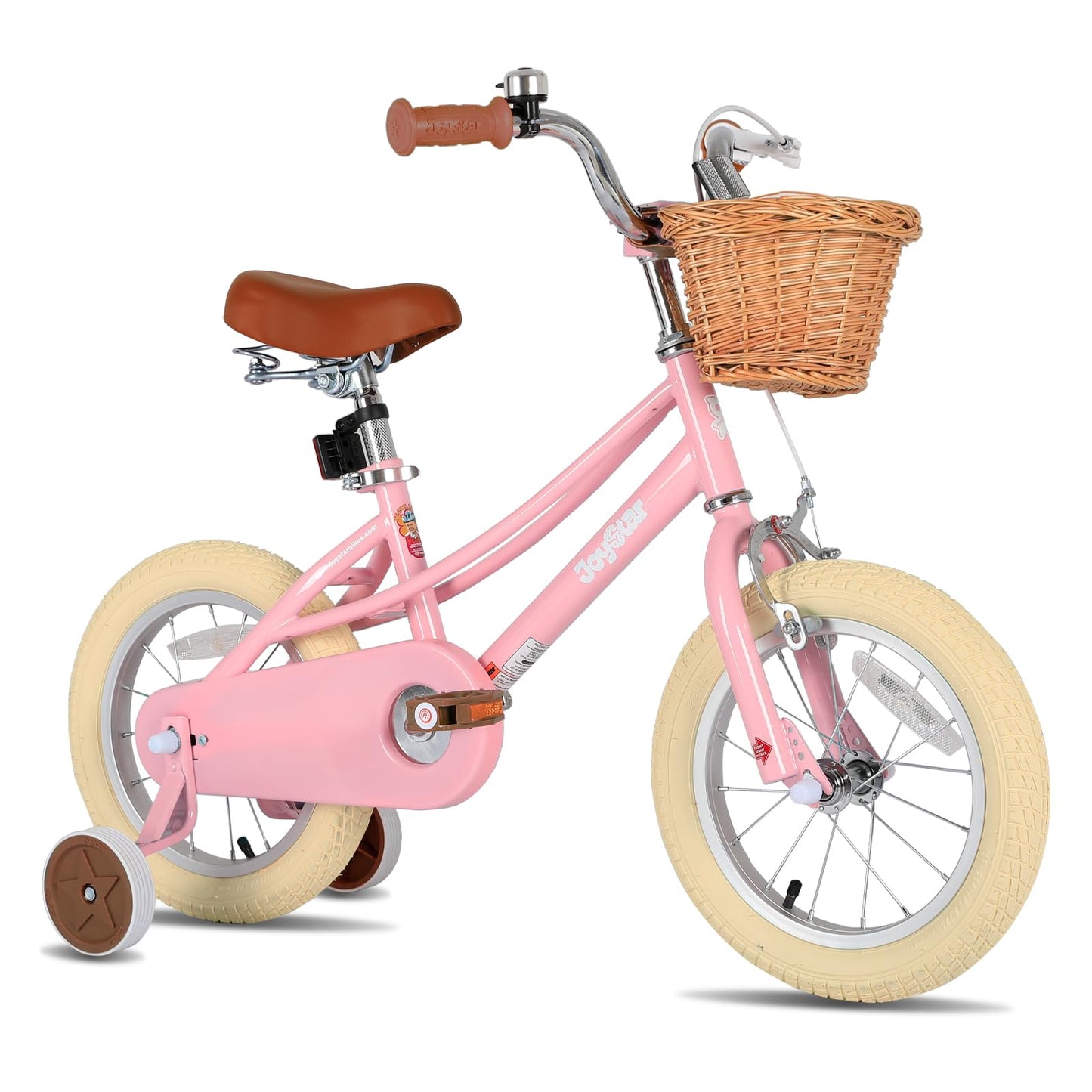 JOYSTAR 12 inch Kids Bike for Toddlers 3-4 Years(33"-41") Girls, Girls Bike with Training Wheels & Basket, Kids' Bicycle Pink
