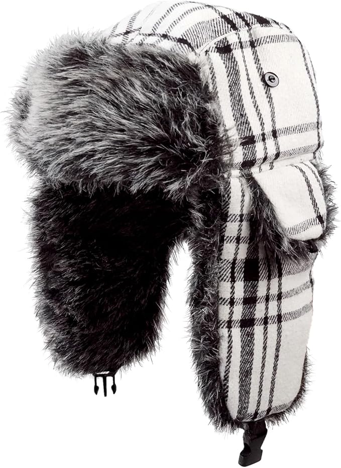 ONWAY Trapper Hat Winter Hats for Women Men with Faux Fur Ear Flaps