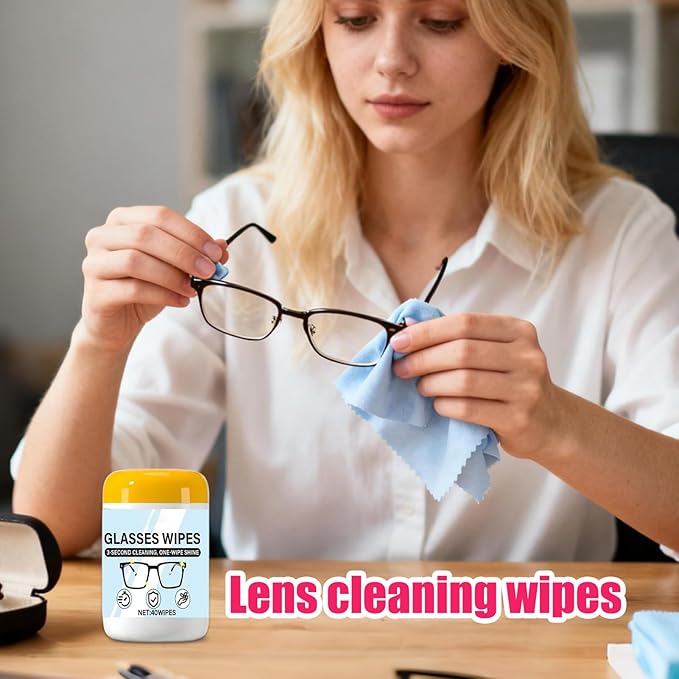 Lens Wipes for Eyeglasses - Scratch Free Anti-Fog Cleaner - Glasses Cleaner Wipes | for Phone Computer Electronics Laptop Monitor TV Camera Goggles