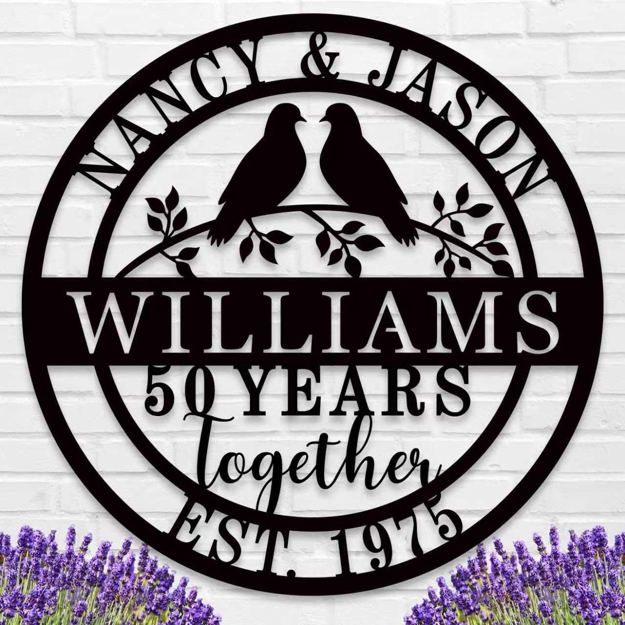 Personalized 50th/60th/40th/30th/25th/10th/1th Anniversary Wedding Gifts for Couple Parent Husband Wife, Wedding Anniversary Custom Gifts, Custom Metal Name Signs, Personalized Gifts