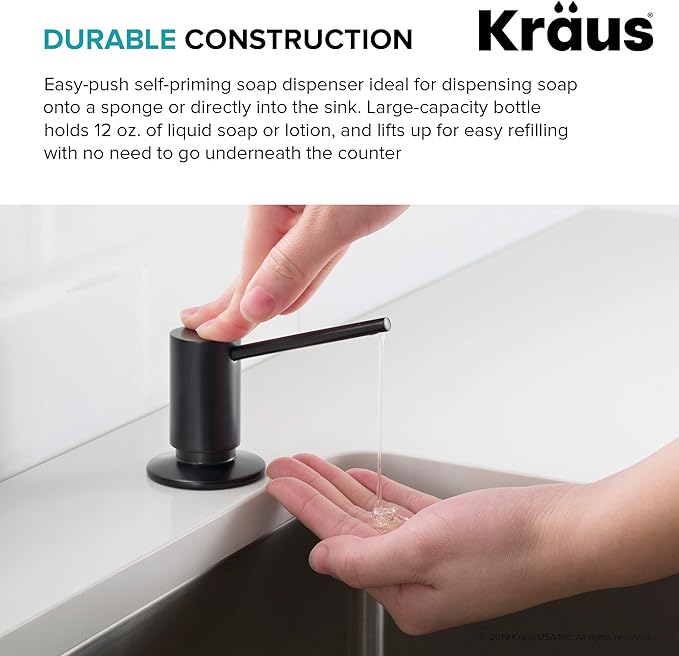 Kraus Kitchen Soap Dispenser 12 oz of Liquid, KSD-41MB