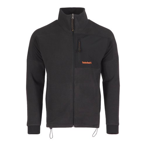 Timberland Men's Polartec Mix Media Full Zip Fleece, Black, X-Large