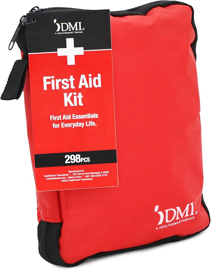 DMI 298-Piece Complete Emergency First Aid Kit, Treats Pain, Swelling, Cuts, Scrapes & Burns, Complete First Aid Guide Inc...