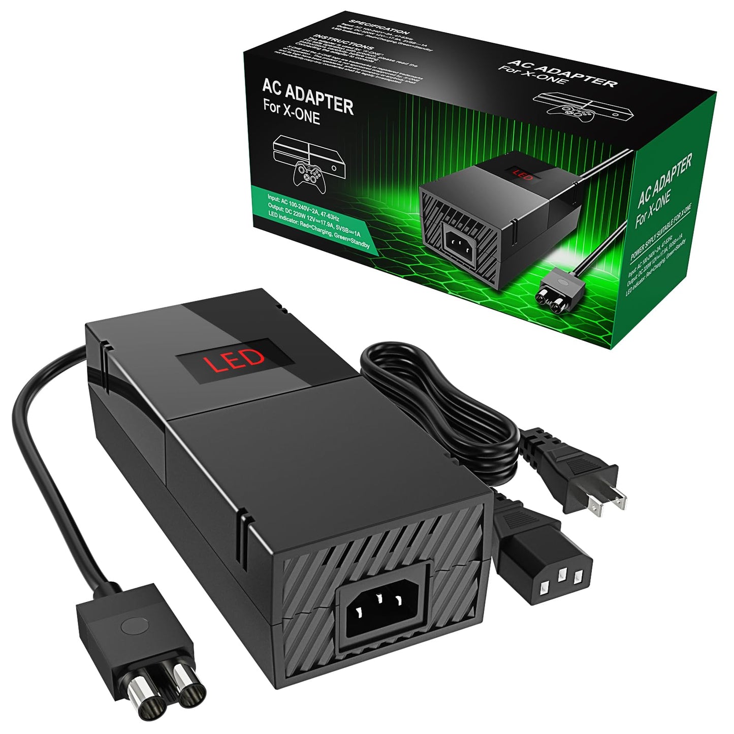 Power Brick For Xbox One, Prodico Power Supply Ac Adapter Replacement For Xbox One Console