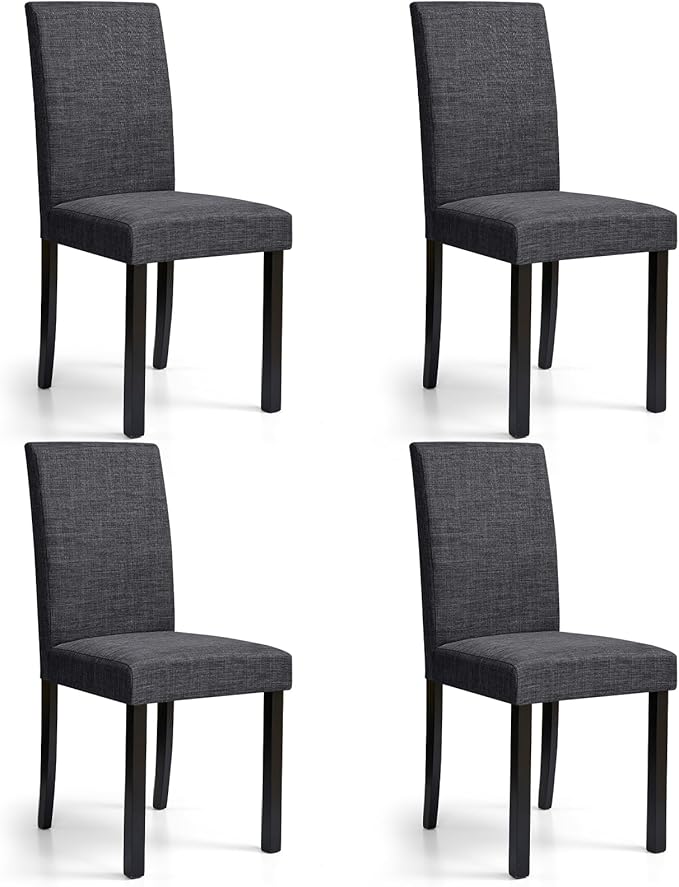 HOMYZOO Fabric Dining Chairs,Modern Parsons Chairs with Solid Legs, Stain-Resistant Performance Fabric Upholstered High Ba...
