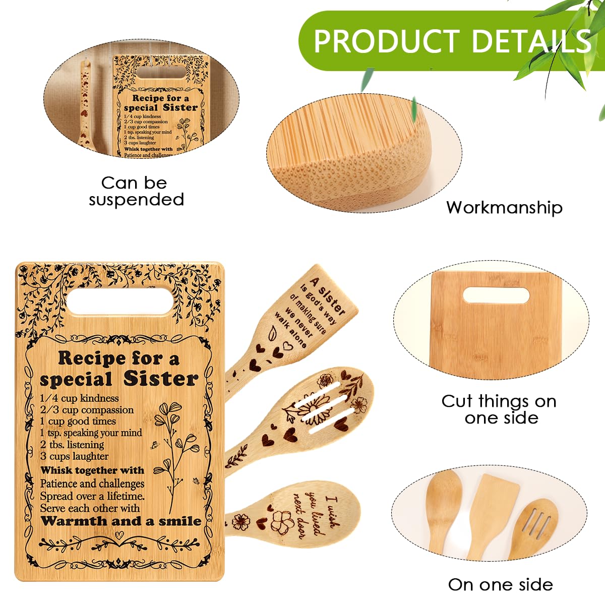 Sister Birthday Gifts Sister Gifts from Sister Christmas Gifts for Sister Best Friendship Gifts for Bestie BFF Best Friend Soul Sister To My Sister Cutting Boards for the Kitchen
