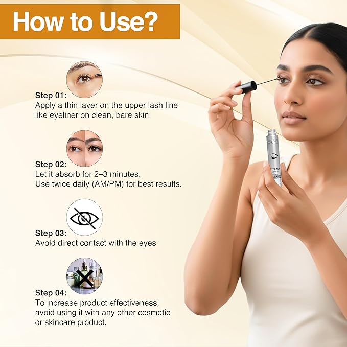Nourish Mantra Eyelash Growth Serum | Eyelash Enhancing Serum for Longer, Thicker, and Fuller Lashes | Infused with Tetrapeptide, Pentapeptide, Gotu Kola, and Aloe Vera | Suits All Skin Types | 3 ml