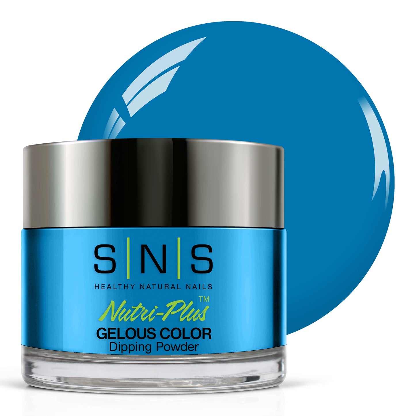 SNS Nail Dip Powder, Color Dipping Powder - Giant Blue Gumball (Blue), CS201.5 - Long-Lasting Nail Color Lasts 14 Days - Low-Odo