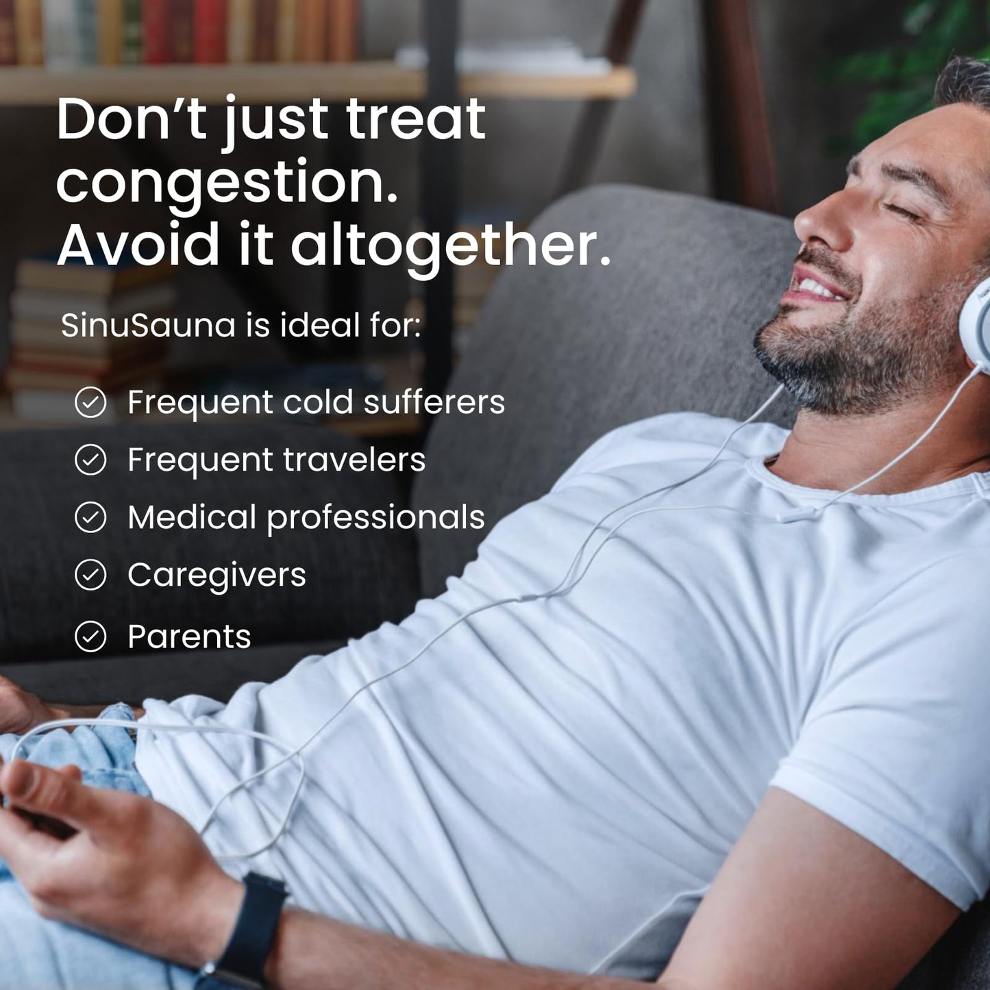 SinuSauna Heated Dry Air Therapy Mask | Congestion Relief | Cold Symptom Relief | Sinusitis Relief | Allergy Relief | Mess-Free | Avoid Nasal Irrigation | Promotes Easy Breathing | No Side Effects