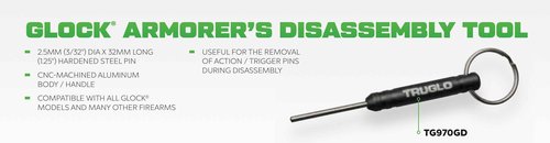 TRUGLO Glock Rear/FRNT SGT INSTL Tool & Armorer's Disassembly Tool for Glock Pistols