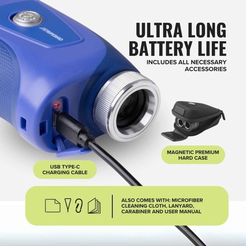 Stripebird - Pro Tour Golf Rangefinder with Slope (Blue) - Range Finder Golf with Ultra-Strength Magnet - Laser Rangefinder w/Slope Technology & Flag Pole Lock Vibration - Golf Range Finder