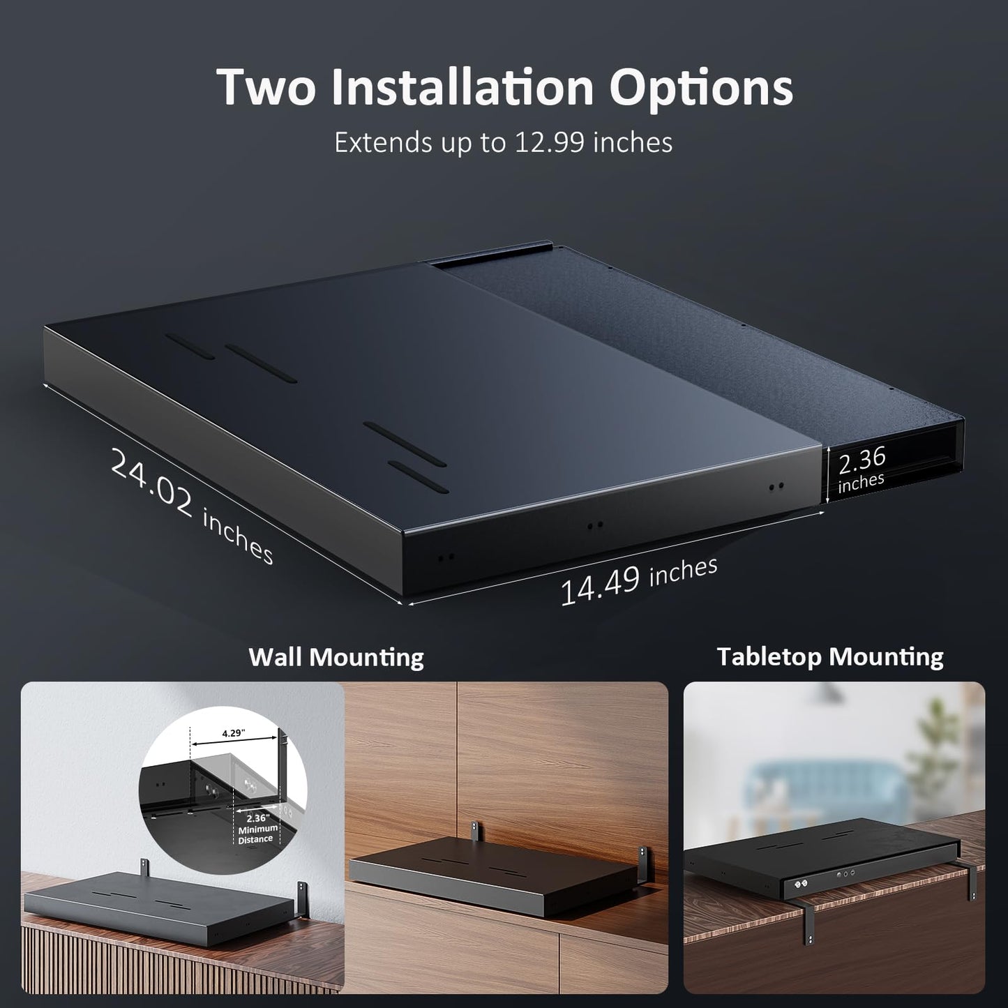 NexiGo AS200 Motorized Sliding Tray for Ultra Short Throw (UST) Projector, Extend Up to 150 Inch Picture, Auto Retractable Tray Telescopic design, Smart Sync with projector power