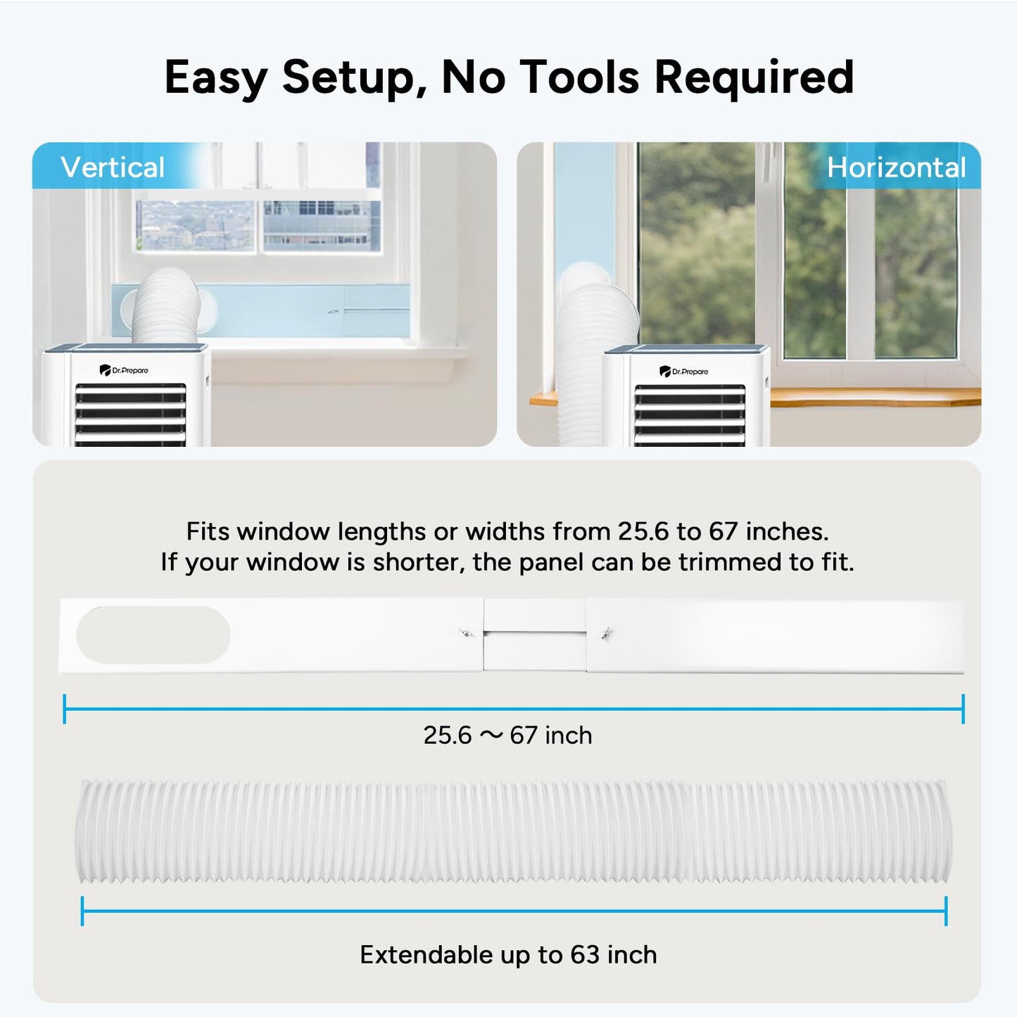 Dr.Prepare 10,000 Btu Portable Air Conditioner With Wifi, 4-In-1 Portable Ac Unit, Remote Control, Fast Cooling, 24H Timers With