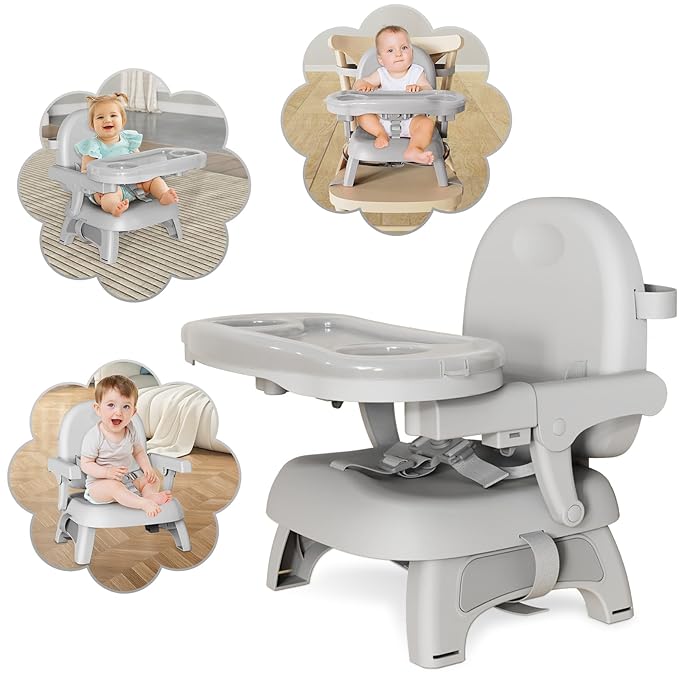 Mostop Baby Booster Seat for Dining Table: High Chair Folding Travel Baby Booster with Removal Tray, Easy Clean, Height Ad...