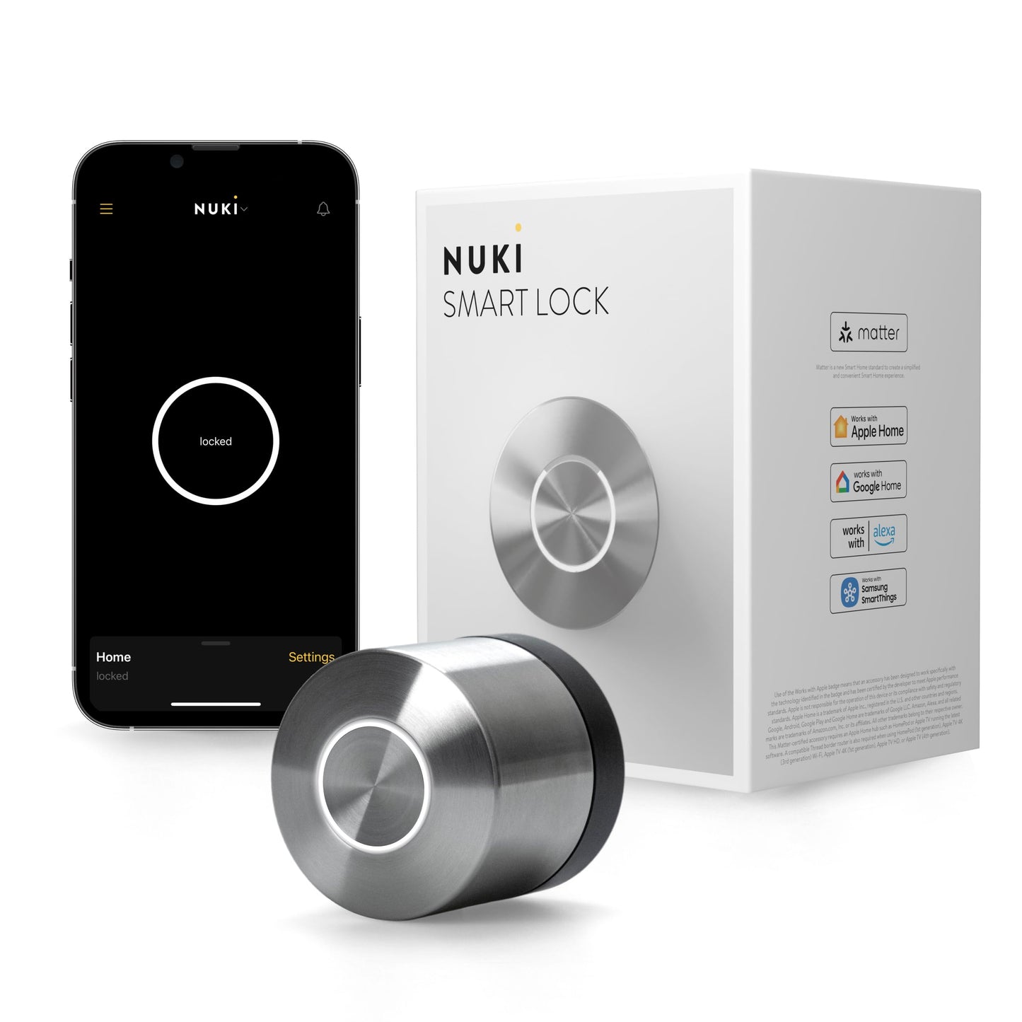 Nuki Smart Lock (Deadbolt) Keyless Entry WiFi Electronic Deadbolt with Auto-Unlock, App Control, Remote Access, Easy Installation, Smart Home for Front Door, Home & Rentals
