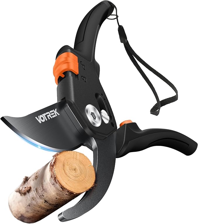 Pruning Shears for Gardening, [Patented Stepless Handle Opening] - Plant Scissors with Ultra-Sharp SK5 Steel for Weak Hand, Universal Fit for All Hand Sizes, Effortlessly Cuts 1-Inch Branches