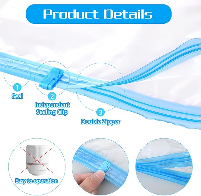 3PCS Travel Compression Bag,19.7x13.4In Roll-Up Compression Travel Bags for Clothes-Reusable Space Saver Bags Vacuum Storage Bag for Luggage,Backpack,Suitcase