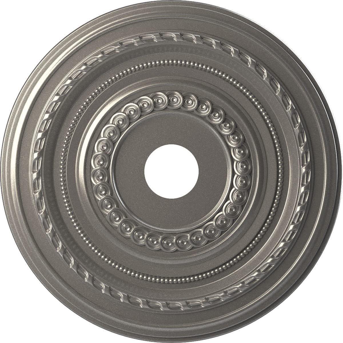 Ekena Millwork 22Od X 3 1/2Id X 1P Cole Thermoformed Pvc Ceiling Medallion (Fits Canopies Up To 6), Aged Dark Steel