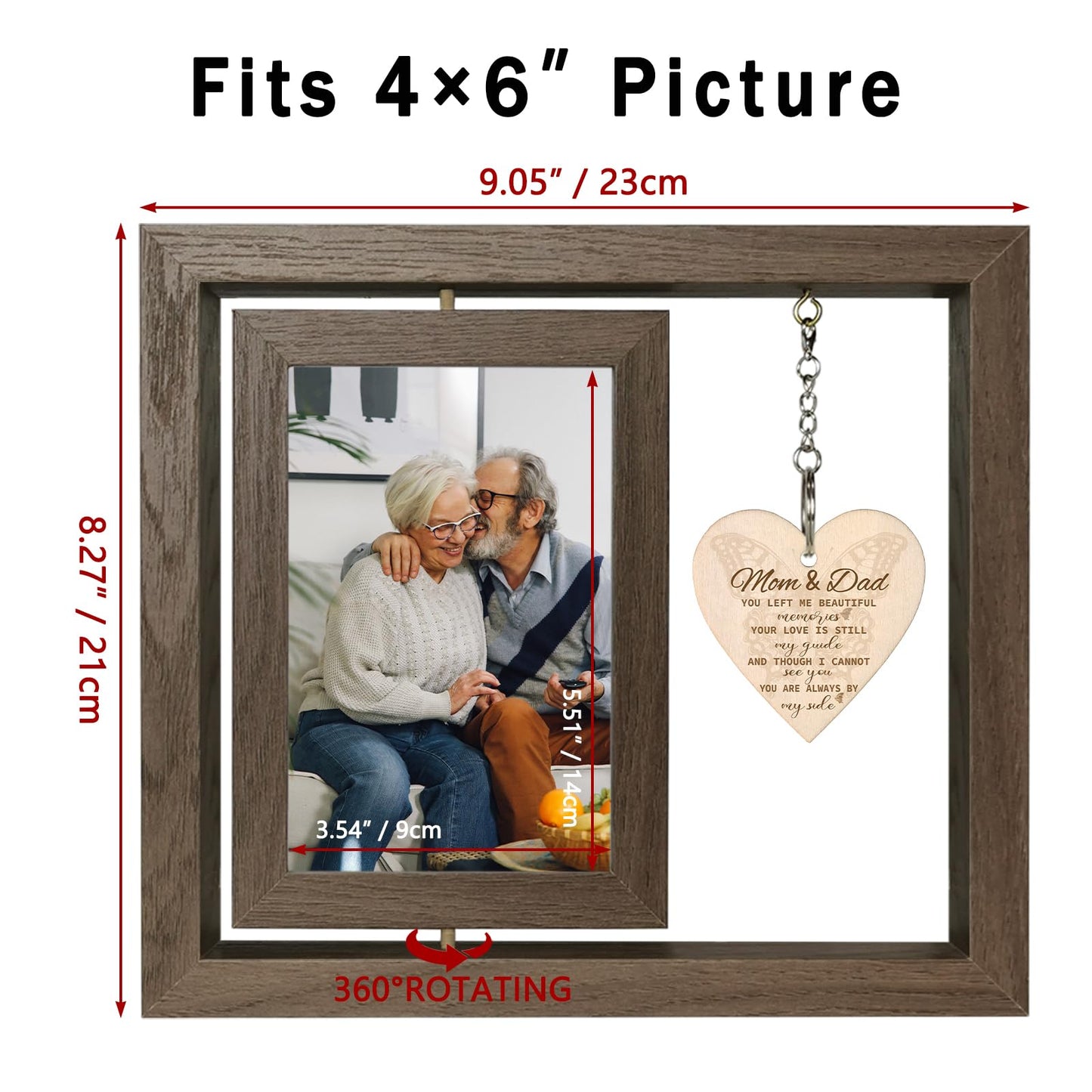 EYITUPC Loss of Mother & Father Sympathy Gift Memorial Gifts for Loss of Mom Dad Picture Frame, In Memory of Parents Grief Remembrance Bereavement Gifts, Display Two 4x6