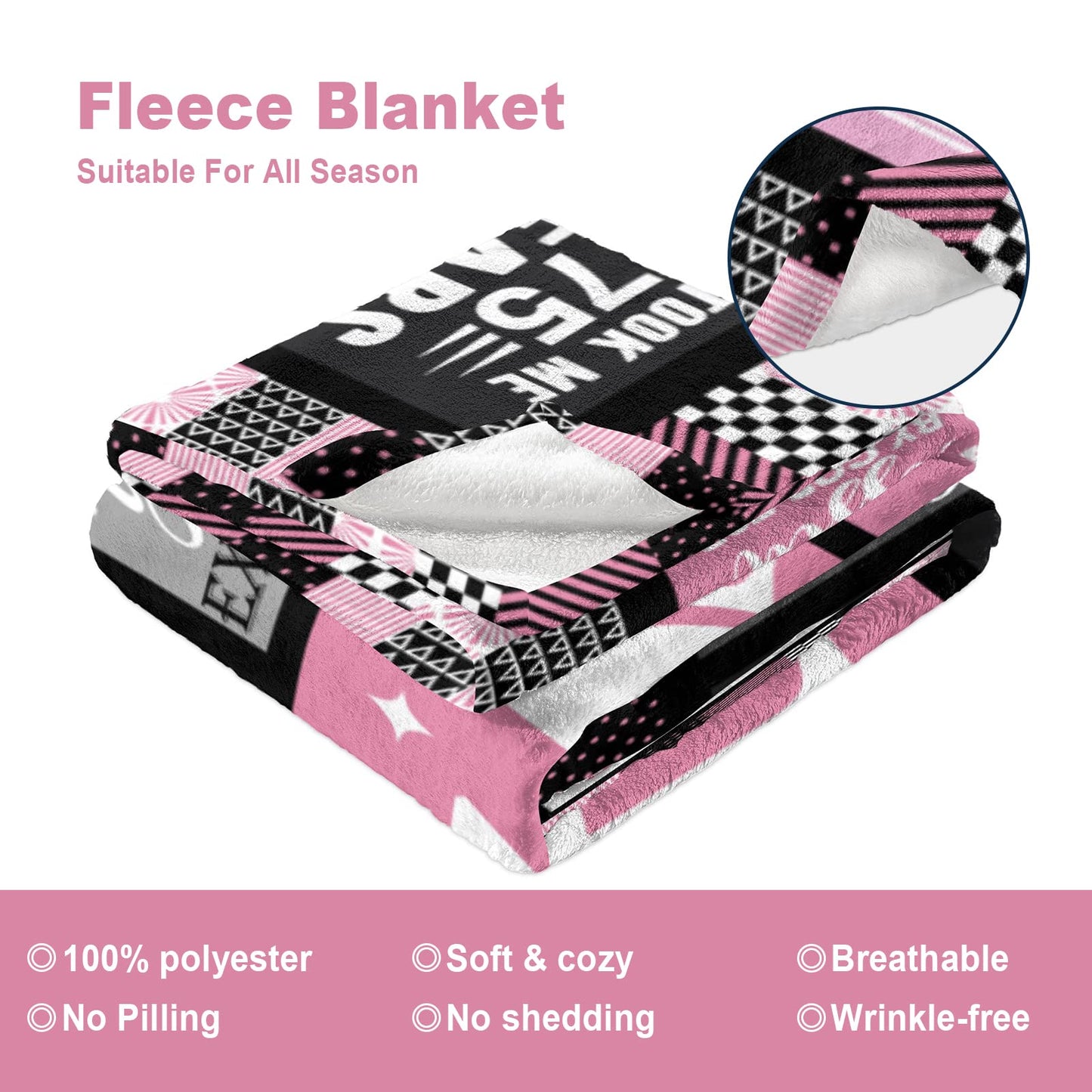 Atokker 75th Birthday Gifts for Women/Men Blanket, Women 75th Birthday Gifts 1949, Best Gifts for 75 Year Old Woman, Happy 75th Birthday Ideas for Mom Grandparents Throw Blanket 60"x50"