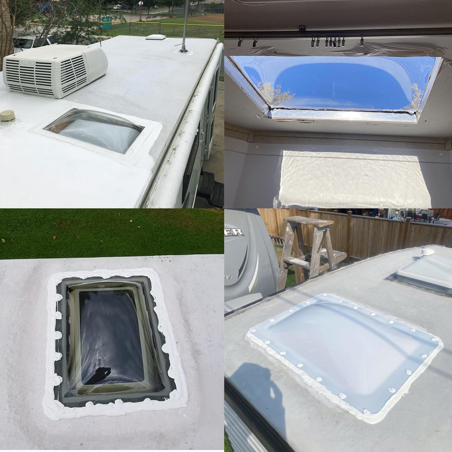 RV Skylight Replacement Bundle,18" x 26" RV Skylight Shower Outer Dome Fit 14" x 22" Openings for Camper Trailer Fifth Wheel Food Truck,Inner Dome with Window 14" x 22" + Lap Sealant+Screws,Smoke Gray