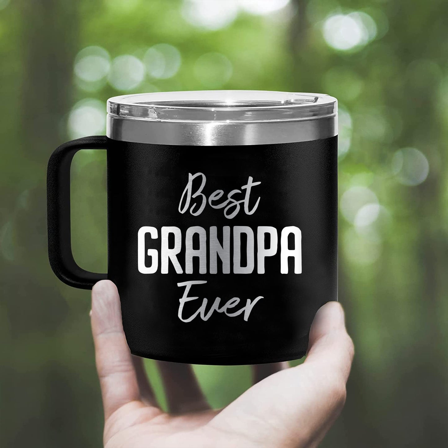 Best Grandpa Ever Mug Fathers Day Papa Coffee Mug Gifts for Papa- Grandpa Tumbler Grandpop Abuelo Gift - Paw Paw Gifts for Granddad Mugs from Grandkids - Tumbler 14oz Stainless Steel Tumbler with Lid