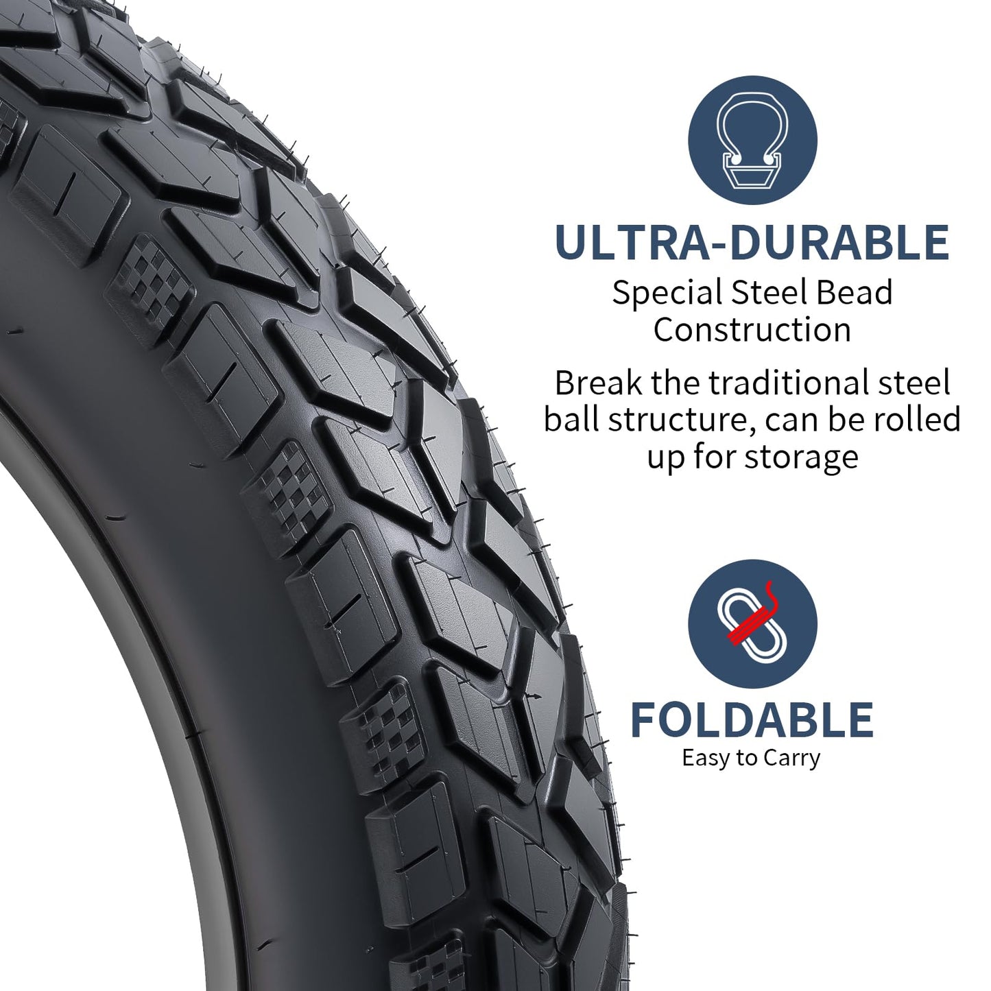 Heavy Duty 20x4 Fat E-Bike Tires, High-Performance 20x4.0/102-406 and Bike Tubes Compatible with 20 x 4 Electric Bike, MTB, Mountain, All-Terrain Directional Tread Bicycle Tires and Tubes-2 Pcs