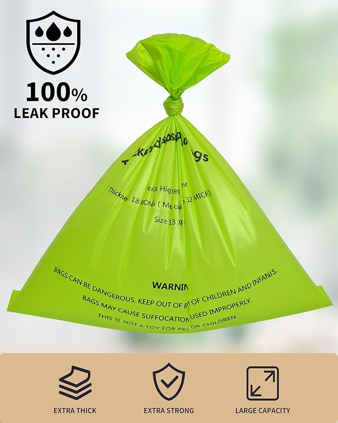 Dog Poop Bags with Dispenser & Holder, Guaranteed Leak Proof, Unscented Extra Thick Heavy Duty Tear-resistant 18-Micron Waste Bag Refill Rolls (NavyBlue (105-Bags, 1-Dispenser))