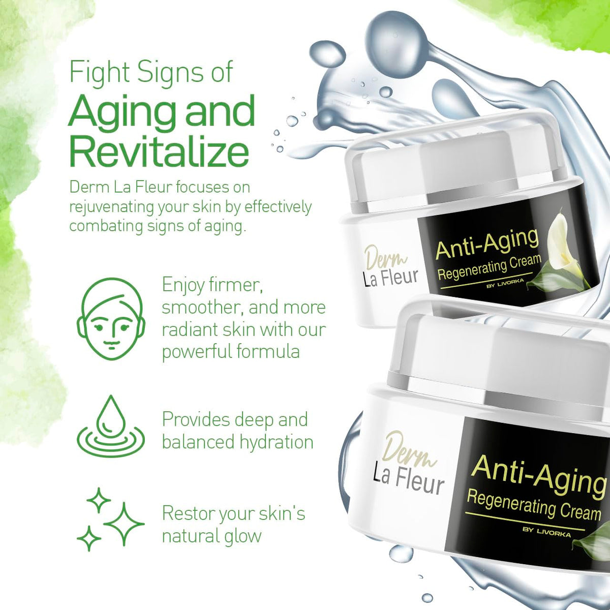 2 Pack- Derm La Fleur Cream - Derm La Fleur Anti-Aging Cream, Derm La Fleur 2 Bottle For 60 Days, Derm LaFleur Plus, DermLaFleur
