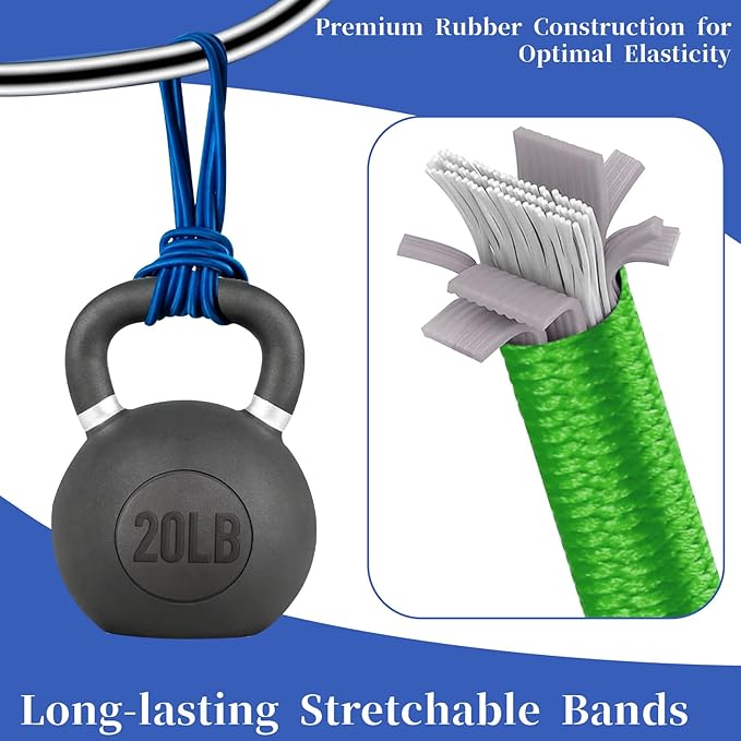 Garbage Can Bands, Heavy Duty Large Rubber Bands High Elasticity Garbage Bag Holder Trash Bag Holder Band to Hold Trash Bags in Place for 32-55 Gallon Bins, Set of 3 in Yellow, Blue, Green