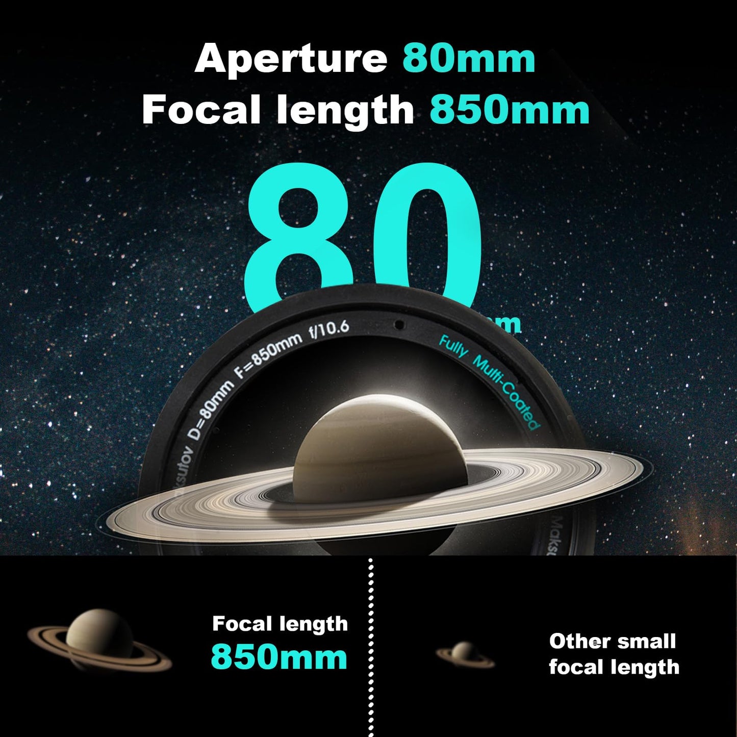 HOROX Maksutov-Cassegrain Telescopes for Adults Astronomy, 80mm Aperture 850mm Catadioptric Compound Telescope, Compact Portable Travel Telescope, w. Pro Tripod & Phone Adapter
