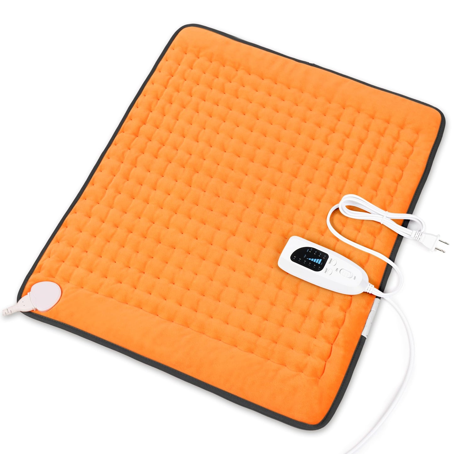 Deepsoon Heating Pad,Electric Heating Pads for Back,Neck,Abdomen,Moist Heating Pad for Shoulder,Knee,Arms,Legs,Dry/Moist Heat & Auto Shut Off,Christmas Gifts for Men and Women,Orange Black,24x20 Inch