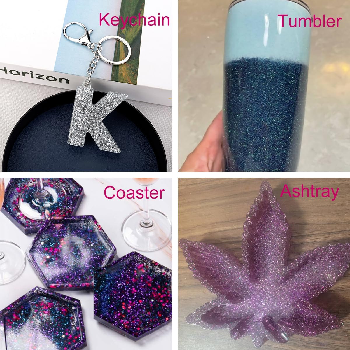 High Capacity 260g Shaker Bottle Package Metalic Fine Glitter,ANGXILIN Glitter for Tumbler Jewelry Making,Epoxy Resin DIY Craft,Face Body Nail Art Fine Glitter (Diamond White)