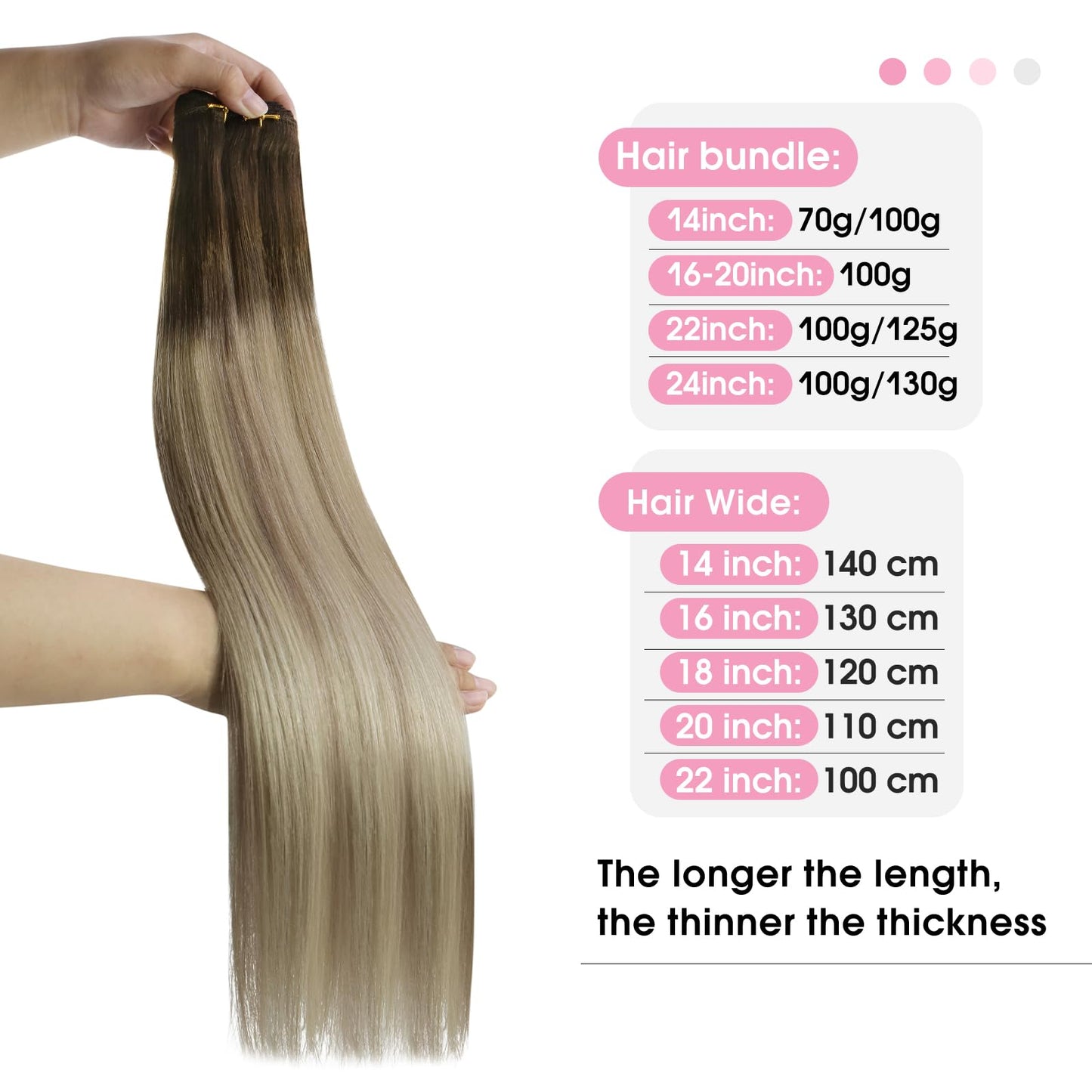 YoungSee Sew in Hair Extensions Real Human Hair Ombre Blonde Weft Human Hair Extensions Dark Brown Base with Medium Ash Blonde a