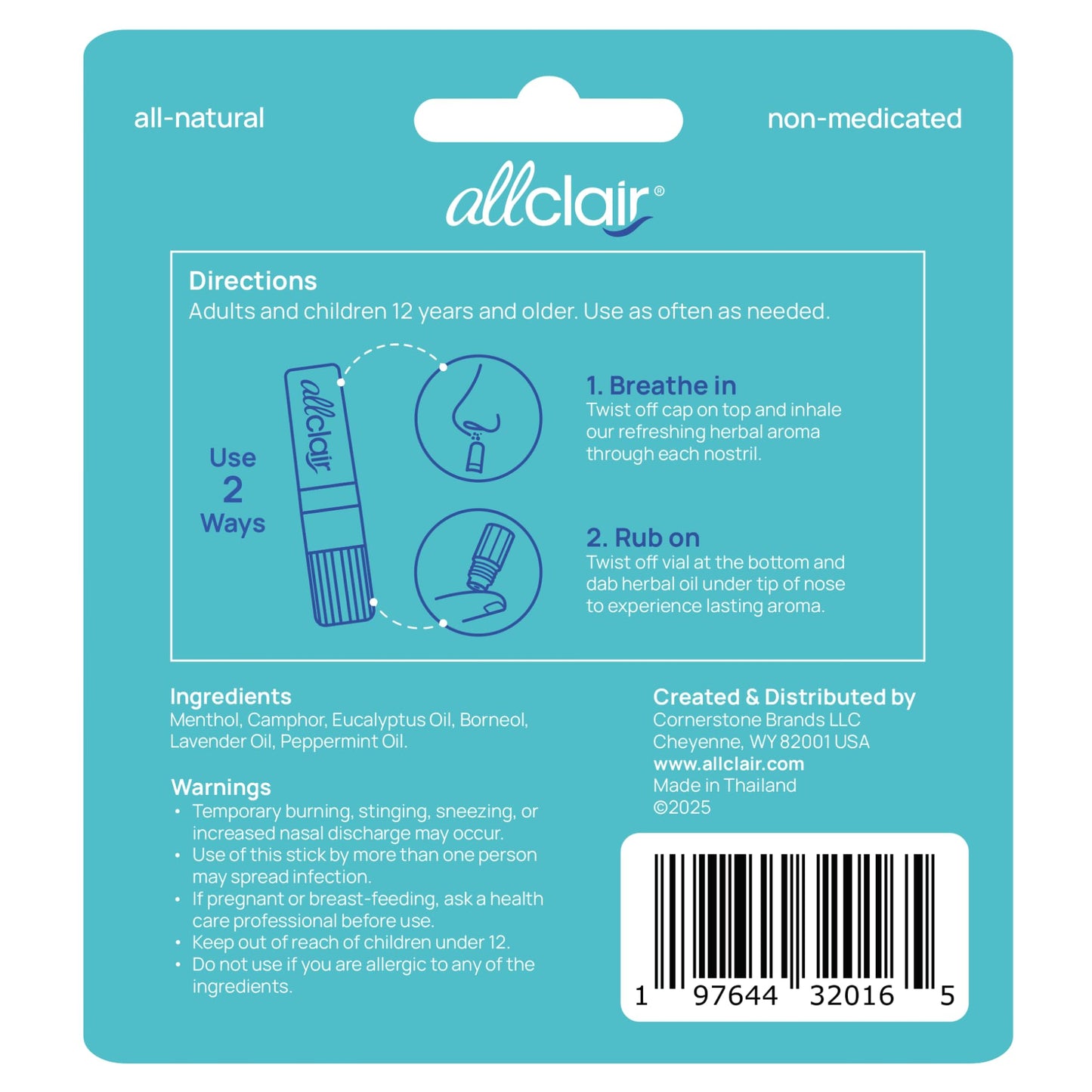 Allclair Nausea Relief Inhaler - Take Control of Motion Sickness, Morning Sickness, Medication, Stress - Fast, Natural, Drug-Free, Non-Drowsy & Portable Travel Essential (4 Inhalers)