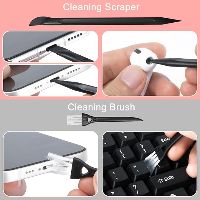 walrfid 3 Pack Screen Cleaner, Car Screen Cleaner Spray and Wipe, Computer Laptop Cleaning Kit for Electronic iPad, iPhone, Cellphone, Monitor, MacBook, Car Display, Tablet, TV Flat Screens, Pink