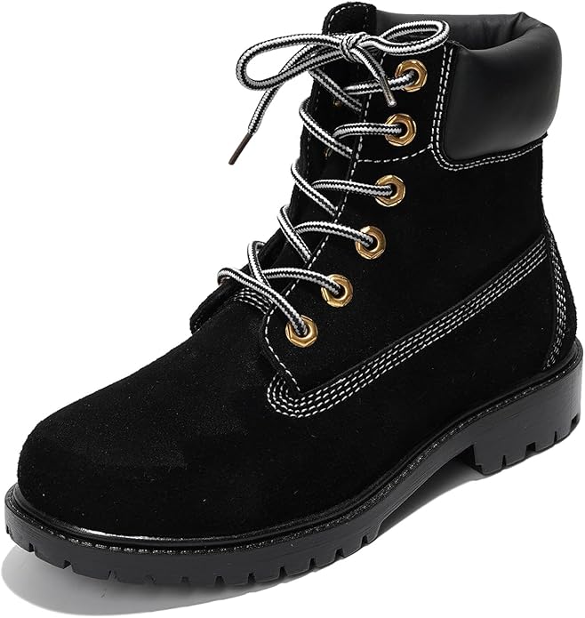 Cape Robbin Cow Suede Leather Slip-Resistant Ankle Boots Womens - Lace-Up Combat Boots - Water-Resistant Fall Moto Boots, ...