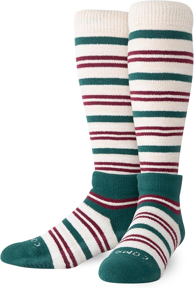 Comrad CozyGrip Slipper Socks - 10-15mmHg Graduated Compression Socks - Dual-Layer Knee High Socks with Anti-Slip Grips