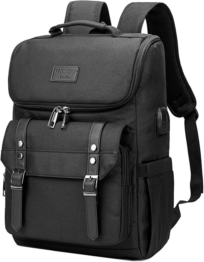YALUNDISI Vintage Backpack Travel Laptop Backpack with usb Charging Port for Women & Men College Backpack Fits 15.6 Inch L...