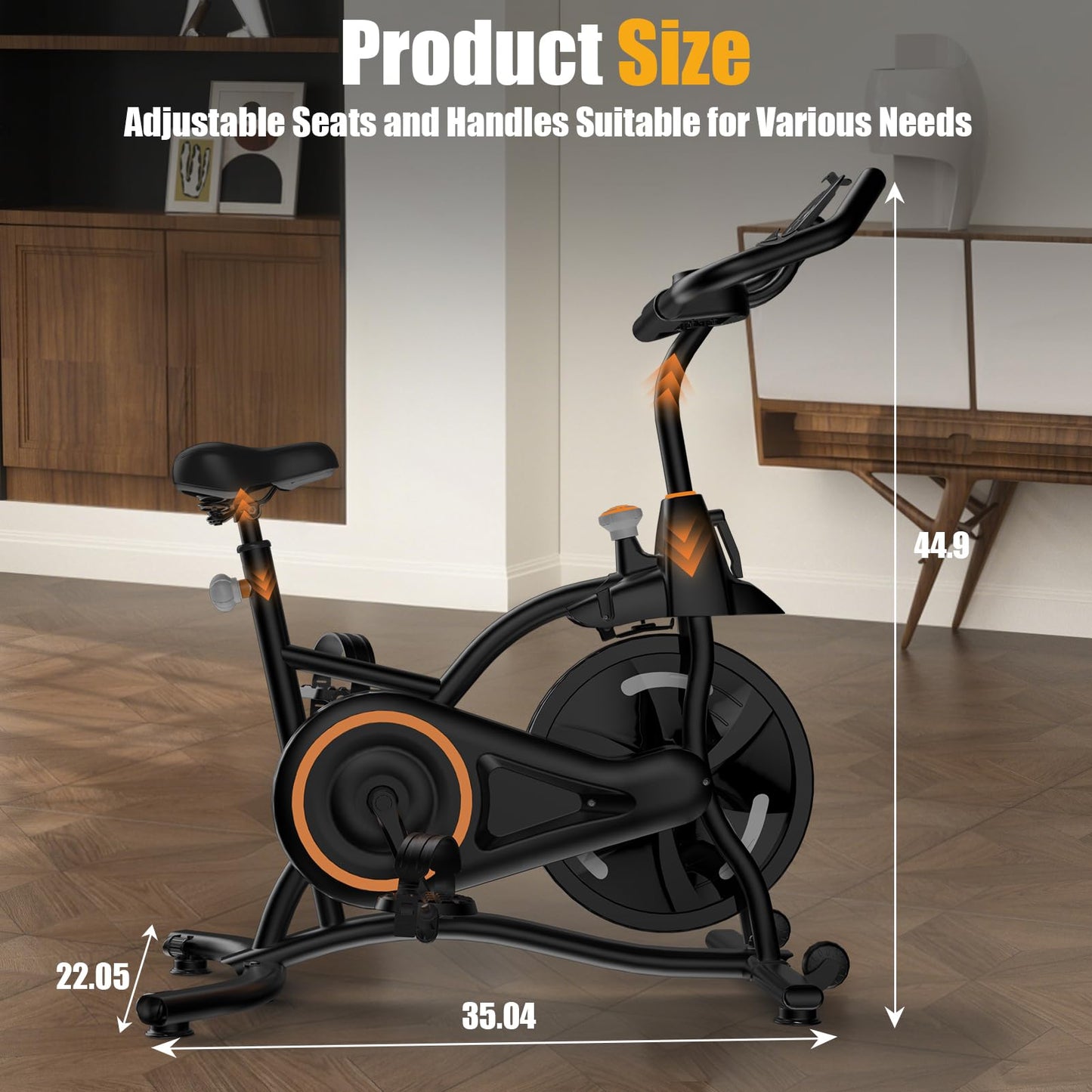 Hillhub Exercise Bike, Stationary Bikes for Home with Grip Pulse Sensor and Stepless Resistance Adjustment, Compact Indoor Cycling Bike with Tablet Mount, Compatible with APP Sync, Black