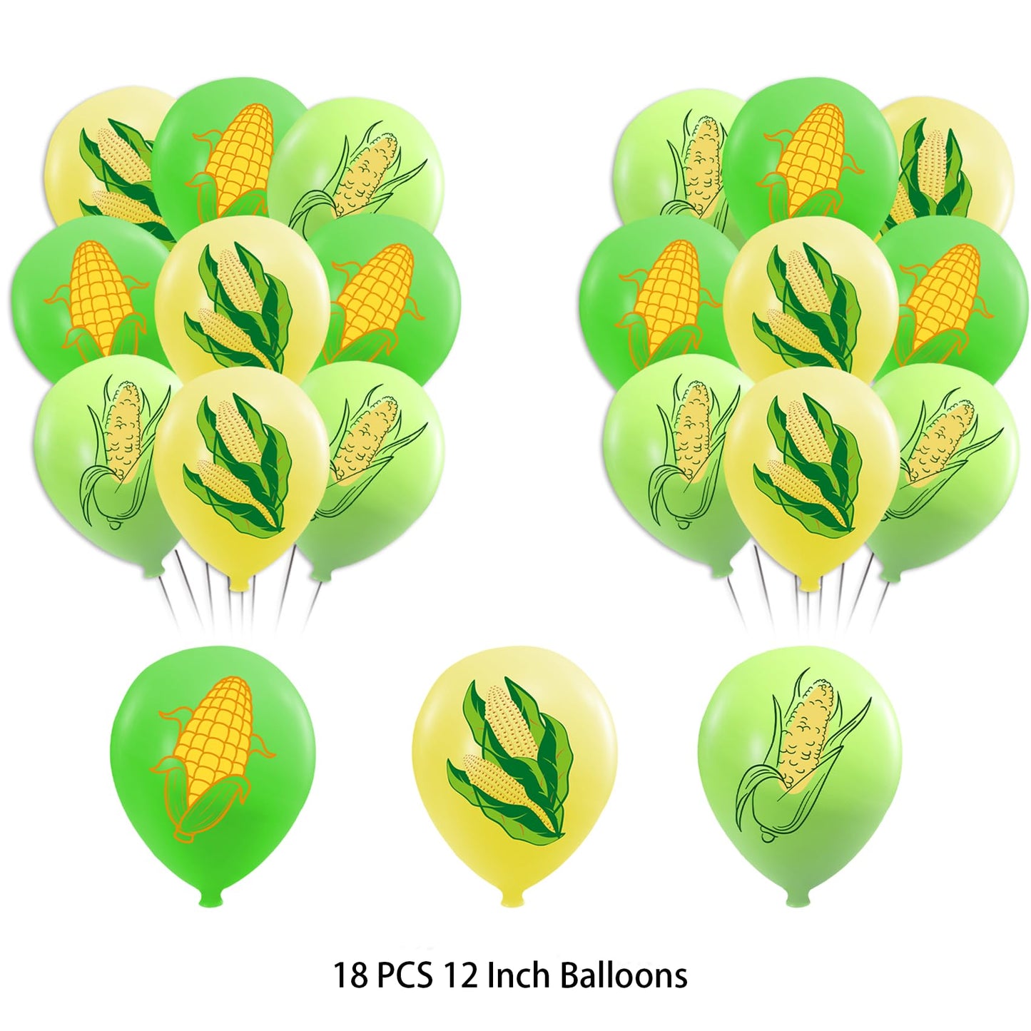 Corn Party Decorations Vegetable Birthday Supplies - Happy Birthday Banner, Cake Topper, Cupcake Toppers, Balloons for Baby Shower, Wedding - Vegetable Party Decorations