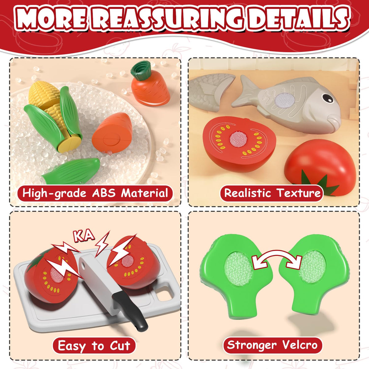 Lehoo Castle Play Kitchen Accessories, Play Pots and Pans Sets for Kids Kitchen, Play Food Sets for Kids, Toddler Cooking Set with Utensils, Toy Foods for Toddlers 3-5, Toys for 3+ Years Old Girls