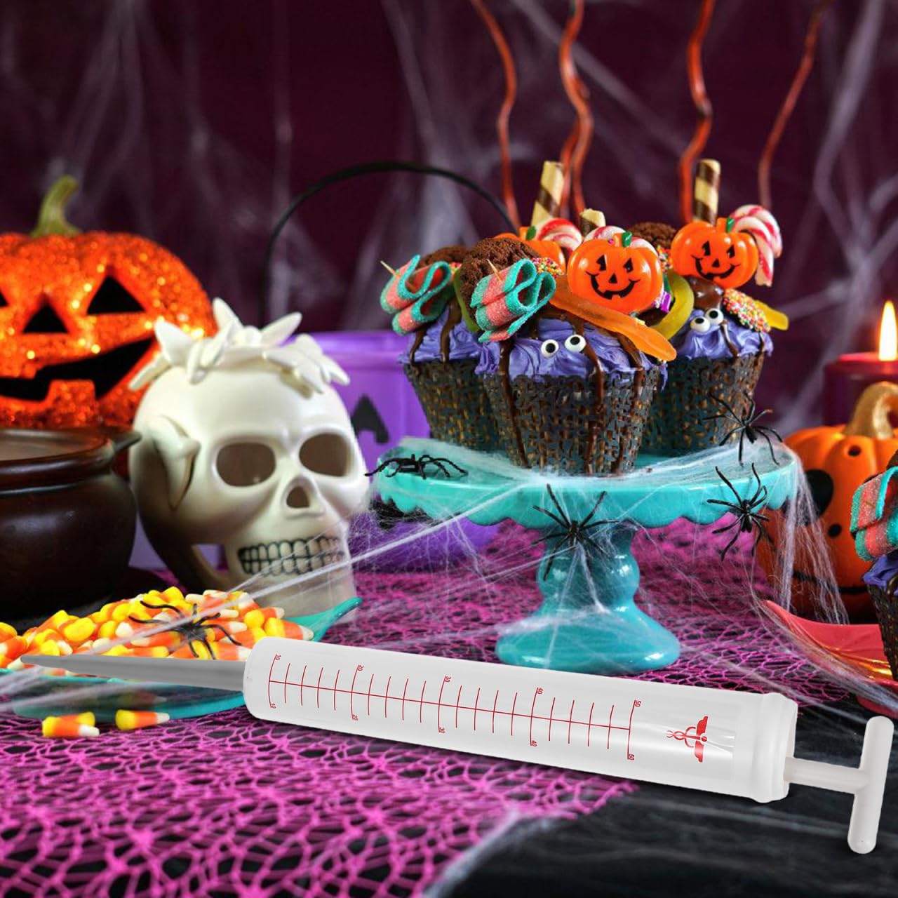 BESTOYARD Giant Toy Syringe Novelty Fake Injector Halloween Prop 20 Inches White for Halloween Party Decorations and Doctor Cosplay