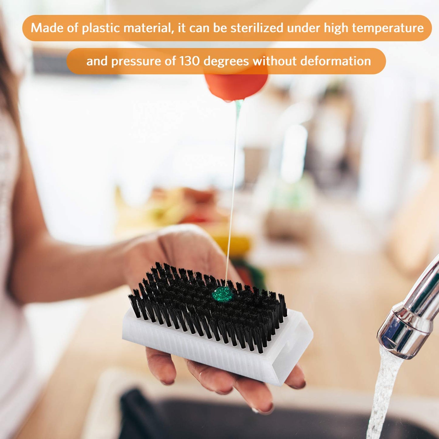 Boao 5 Pcs Nail Scrubbers Hand Scrub Brushes for Nail Cleaning Fingernail Soft Non Disposable Scrub Plastic Hands Cleaning Brush
