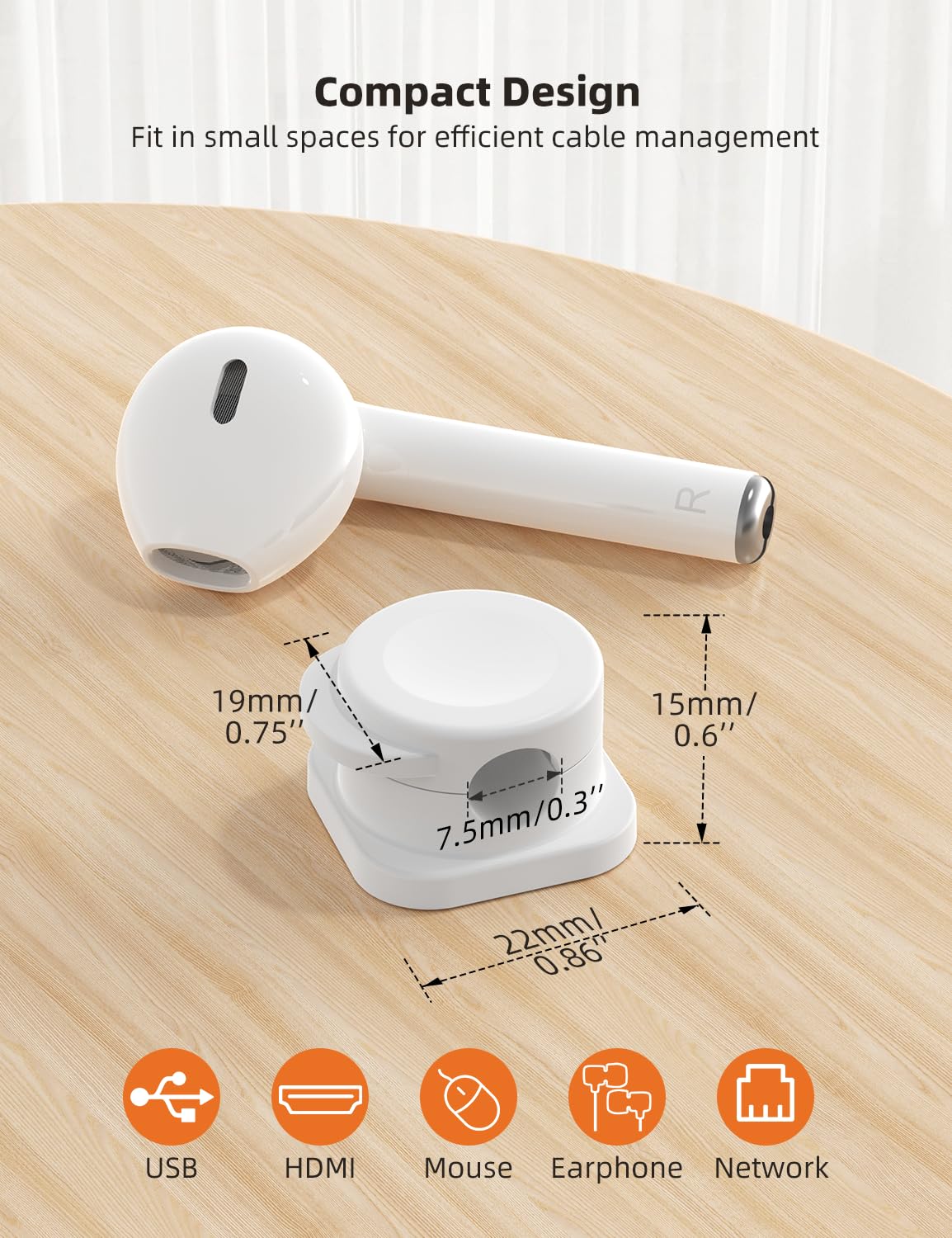 Cord Holder, 8 Pack Magnetic Cable Clips For Desk, Strong Adhesive Phone Cord Clips For Nightstand Keeper In Office Home Car Bed