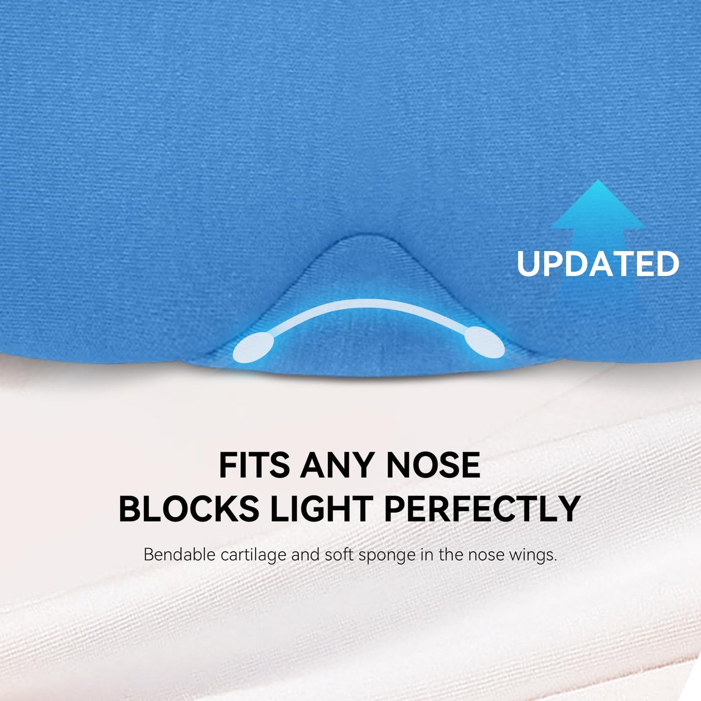 Mavogel Cotton Sleep Mask - Breathable Light Blocking Sleep Eye Mask, Soft Comfortable Night Sleeping Mask for Men Women, Eye Cover for Travel/Shift Work/Nap, Includes Travel Pouch (Cobalt Blue)