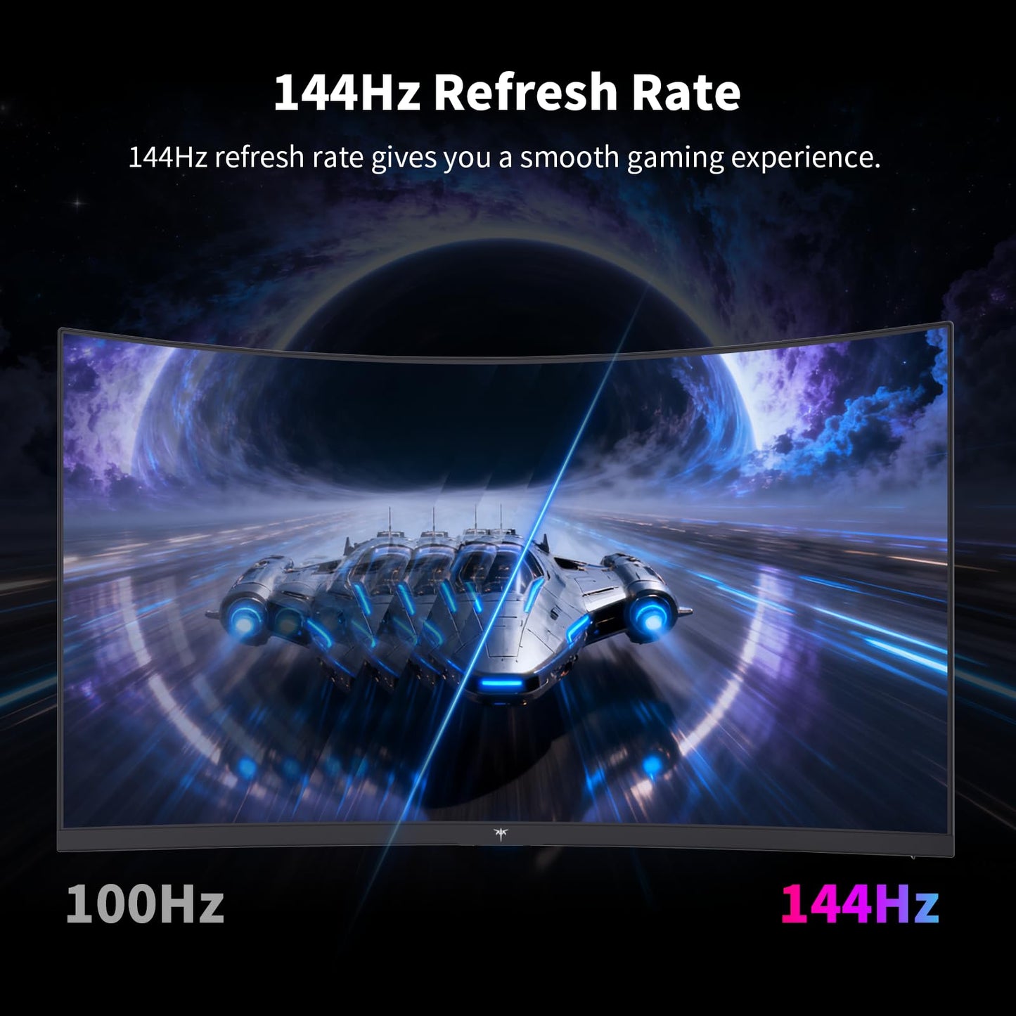 KTC 27 Inch Curved Gaming Monitor, 1440P QHD 144Hz PC Monitor, 1500R Computer Display Adaptive Sync, HDR400, 4000:1 Contrast, Eye Care, DP HDMI Port, VESA Wall Mountable, H27S5C