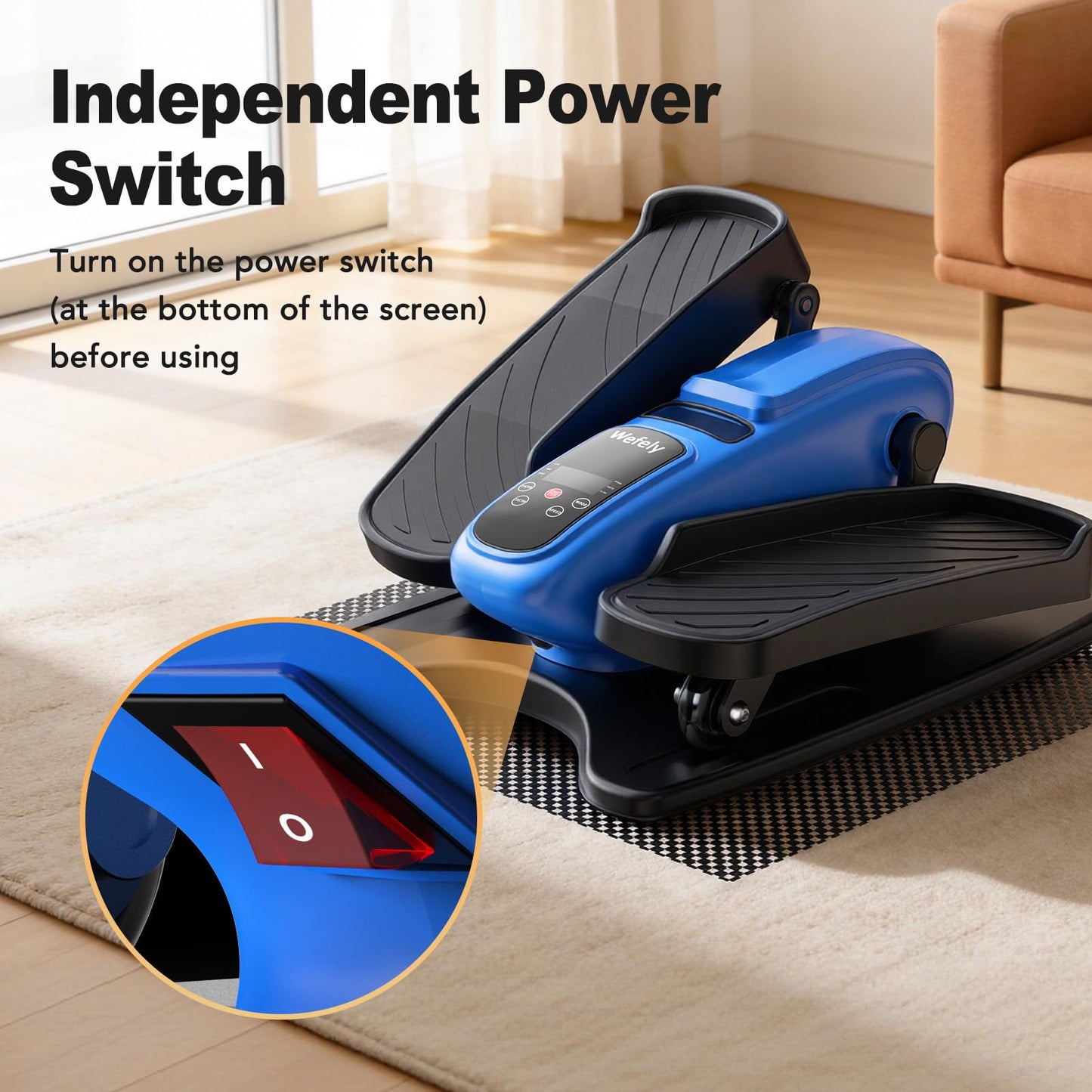 Wefely Under Desk Elliptical Machine,Leg Exerciser While Sitting for Seniors with 12 Adjustable Speed RF Remote Control,Quiet & Portable Mini Seated Pedal Exerciser with Non-Slip Mat for Home Office