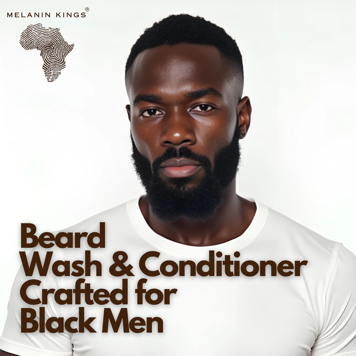 Melanin Kings Beard Wash & Conditioner Set for Black Men - Gently Cleanse, Hydrate & Soften Coarse, Dry and Curly Beards - Afric
